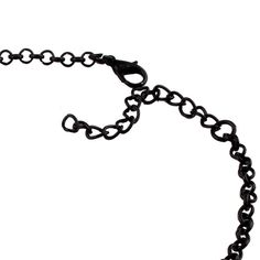 Punk Style Half Moon Pendant Black Chain Fashion Women Necklace Punk Style Black Metal Chain Necklace, Black Metal Necklaces, Black Metal Necklaces With Lobster Clasp, Black Punk Necklace With Adjustable Chain, Adjustable Black Chain Necklace With Lobster Clasp, Black Metal Chain Necklace, Black Round Metal Chain Necklace, Wild Personality, Chain Fashion