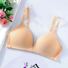 Seamless Women Tee Shirt Bra Solid Nude Comfort Lingerie Bralette Female 34a Inventory #Bk Solid Color Camisole Bra With Medium Bust Support, Solid Color Seamless Camisole Bra, Seamless Push-up Bra, Summer Stretch Bra With Soft Touch, Solid Camisole With Built-in Bra, Solid Color Camisole With Built-in Bra, Fitted Beige Camisole Bra, Seamless Cami Bra With Fitted Design, Fitted Cami Bra With Seamless Design