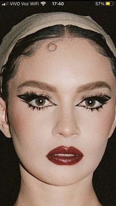 70s Red Lip Makeup, Vintage Mexican Makeup, Oppenheimer Makeup, 1800s Makeup, Bizarre Makeup, Old Hollywood Makeup, Art Deco Makeup, Casino Royale Theme, Vintage Makeup Looks