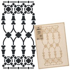 the stencil is designed to look like an ornamental pattern and has been cut out