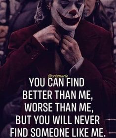 the joker quote is shown with an image of a man wearing a clown mask and holding his