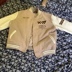 Brand New Never Worn Varsity Jacket Mocha Brown Color Beige Winter Outerwear For College, Fall Beige Outerwear For College, Sporty Brown Spring Outerwear, Sporty Brown Outerwear For Spring, Fall Cream Outerwear For College, Cream Outerwear For College In Fall, Cream Fall Outerwear For College, Mocha Brown, Tan Brown