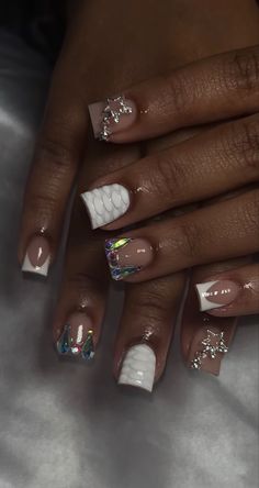 Short Bling Acrylic Nails, Dope Swag Outfits, Drip Nails