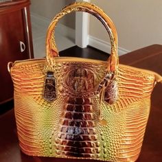 This Is A Textured Leather Fashion Handbag. The Appearance Of A Brahmin And Feels Like A Brahmin. Cloth Interior With A Middle Zipper Compartment, Two Open Pockets, And One Large Zipper Pocket. Very Spacious. Brand New, Never Worn. New Without Tags. Orange Handheld Bag With Removable Pouch, Luxury Orange Bags With Large Capacity, Orange Handheld Bag With Detachable Handle, Handheld Orange Shoulder Bag With Detachable Handle, Luxury Large Capacity Orange Bags, Orange Rectangular Bag With Detachable Handle, Orange Rectangular Satchel With Detachable Handle, Rectangular Orange Satchel With Detachable Handle, Luxury Orange Handheld Bag