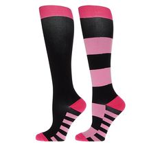 Joy CleanBoss Soft Compression Clean & Cool 2pk Knee High Socks  Designed with compression, these comfy unisex socks deliver soft, smooth support. The socks also feature anti-microbial technology that puts some fresh in your step, too.  What You Get       2 Pair of over-the-calf compression socks with wide stay-top band Black Compression Breathable Knee-high Socks, Black Stretch Breathable Knee-high Socks, Breathable Black Knee-high Socks, Comfortable Breathable Black Knee-high Socks, Black Breathable Knee-high Socks, Pink Breathable Fitted Socks, Top Band, Compression Socks, Knee High Socks