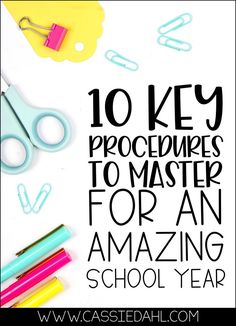 the words 10 key procedure to master for an amazing school year