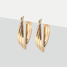 Oval Gold Hoop Earrings | Simply Whispers Golden Hoops, Dressing Up, Less Is More, Gold Hoop, Gold Hoop Earrings, Huggies Earrings, Casual Look, Pearl White, Formal Event