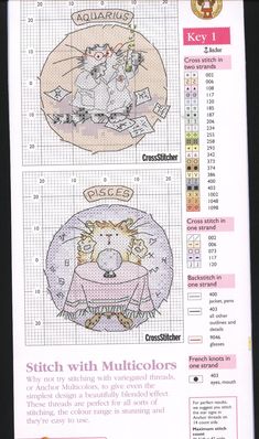 a cross stitch pattern for a baby's crochet kit with instructions to make it