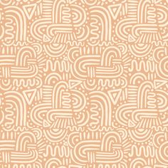 an orange and white pattern with small letters on the bottom half of it, in different sizes