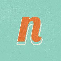 the letter n is made up of orange and white letters on a blue background,