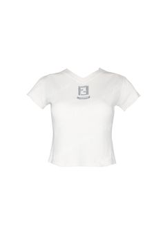 Fendi Clothes, Fendi Tshirt, Fendi Top, Fendi Clothing, Roses Vintage, Ff Logo, Vintage Fendi, Crop Shirt, Short Sleeve Top