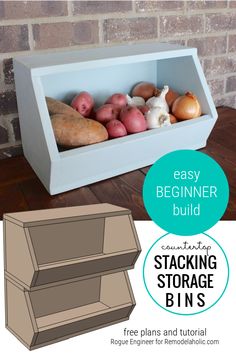 the easy beginner build stacking storage bins are great for storing vegetables and fruits