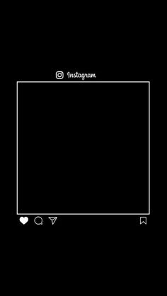 a black square with the word instagram on it and two hearts in the middle