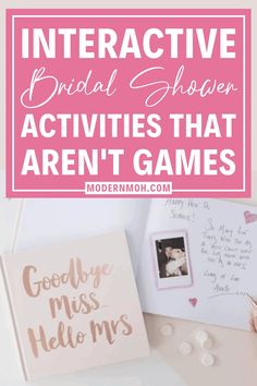 an image of some cards with the words interactive bridal show activities that aren't games