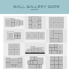 the wall gallery guide for photoshopped with different sizes and shapes, including squares