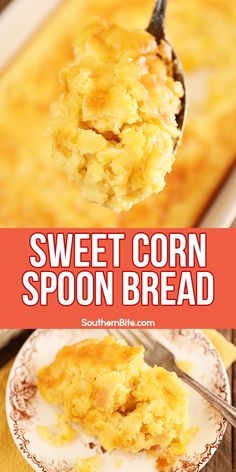 sweet corn spoon bread on a white plate