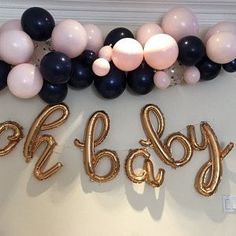 Oh Baby Matte Navy & Pink Gender Reveal Balloon Garland Gender Reveal Balloon Garland, Pink Gender Reveal, 30th Birthday Banner, Simple Gender Reveal, Hello 30, Pink Latex, Gender Reveal Party Theme, Gender Reveal Themes, Baby Reveal Party