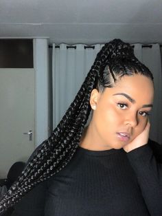 Cornrow Ponytail, Two Braid Hairstyles, African Braids Hairstyles, Sleek Ponytail, Braided Hairstyles Easy, Hair Life, Long Braids