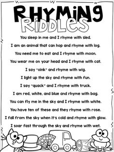 the poem for rhyming riddles