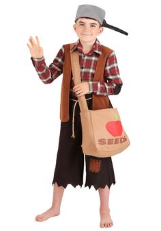 PRICES MAY VARY. Size: Large COSTUME INCLUDES: This Kid's Johnny Appleseed Costume features a long sleeve costume dress. FROM FUN COSTUMES: Halloween costumes are what we do, but we also craft costumes that are great for holidays, plays, and celebrations. If your child wants to dress up to celebrate American folklore you will love our Johnny Appleseed costume for boys. GREAT DESIGN: This Johnny Appleseed outfit is inspired by the classic depiction of the character and features great details like Johnny Appleseed Costume, Pioneer Costume, American Folklore, Fun Costumes, Johnny Appleseed, Faux Suede Vest, Women Costumes, Apple Trees, Suede Vest