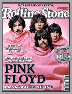 the cover of rolling stone magazine featuring pink floyd and his band, from left to right