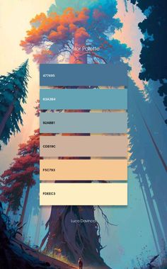 the color palette for an animated game