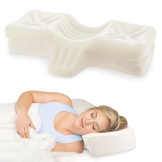 The Therapeutica Sleeping Pillow was developed by an ergonomic designer, along with a doctor of chiropractic, to assist in restoring the natural curve of the neck. The unique molded foam contours to the neck and provides a firm foundation when sleeping on the back or side for a comfortable night sleep. This pillow helps alleviate headaches, tension, and neck pain by providing proper alignment of the neck while sleeping, and is commonly used to help treat a variety of conditions affecting the nec Pillow For Neck, Doctor Of Chiropractic, Neck Problems, Spinal Alignment, Side Sleeping, Neck Support Pillow, Firm Pillows, Sleeping Pillow, Cervical Pillows