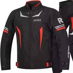 Feher Motorcycle Windproof Riding Protective Gear Removable Liner Breathable Cloth Black+ Red1 Xl Material: Men’s Motorbike Waterproof Made Of Polyester Materials. The Pu Fabric On The Front Is Windproof And Water-Repellent. The Fleece Lining On The Back Keeps You Warm In Cold Weather. In Addition, Breathable Fabrics Are Used In Many Places In Winter Clothing, Prevents You From Getting Too Wet From Sweating During Exercise. 2. Breathable Design & Durable Zipper: Stretch Elastic Breathable Fabric Black Winter Outerwear For Protection, Black Winter Outerwear For Weather Protection, Black Functional Outerwear For Protection, Black Outerwear For Winter Weather Protection, Red Biker Outerwear For Outdoor, Long Sleeve Black Biker Jacket For Sports, Black Long Sleeve Biker Jacket For Sports, Functional Black Biker Jacket For Outdoor, Functional Winter Biker Jacket For Motorcycling