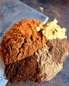 four different types of spices on a table