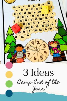 three ideas for the camp end of the year game with text overlay that reads, 3 ideas camp end of the year