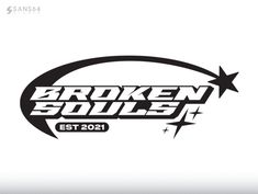 the broken soul logo is shown in black and white