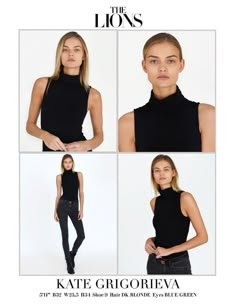 the front and back views of kate grigoreva's black turtle neck top