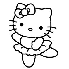 a hello kitty ballerina coloring page