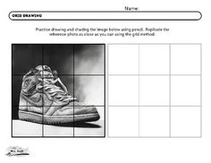 a pair of sneakers is shown in this worksheet