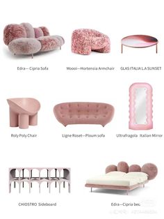 pink furniture is featured in this article