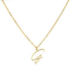 Celebrate your personal identity with this unique YourLetter Initial Necklace. Choose your own letter initial personalization from A-Z, and show off your custom piece with a realistic handwritten letter design. The necklace has a luxurious gold color finish, making it a timeless accessory. Letter Necklace Initials, Letter Model, Letter Pendant Necklace, Party Necklace, Trendy Necklaces, Letter Pendants, Timeless Accessories, Letter Necklace, Metal Necklaces