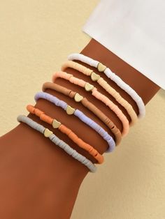 Polymer Clay Bead Ideas, Flat Beaded Bracelets, Clay Bead Friendship Bracelets, Polymer Clay Bracelet Ideas, Flat Bead Bracelets, Flat Clay Bead Bracelet Ideas, Flat Clay Bead Bracelet, Clay Bead Bracelets Ideas, Clay Bracelets Ideas