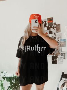 Introducing our "Mother" Grunge Oversized Graphic Tee, the perfect blend of trendy and edgy for all the rockin' moms out there! This unique shirt features vintage-style rocker metal letters spelling out Mother, giving it a cool retro vibe. Ideal for those who love alternative fashion, this Boho-inspired tee pairs effortlessly with your favorite distressed jeans or leather skirt. Embrace your inner rocker with this eye-catching statement piece that is sure to become a go-to in your wardrobe! ♥ SIZING & COLORS ♥ Our Relaxed Comfort Colors Tshirts have a unisex fit and come in sizes S to 2XL. They have a vintage look and a 'lived in' feel. Our shirts run true to standard unisex sizes. If you like the trendy oversized look, please size up 1-2 sizes. Easy measuring tip: take your favorite shirt Trendy Relaxed Fit T-shirt For Alternative Fashion, Trendy Oversized Pre-shrunk Shirt, Alternative Relaxed Fit Tops With Letter Print, Alternative Style Short Sleeve Shirt With Letter Print, Oversized Punk Cotton Top, Oversized Cotton Punk Top, Edgy Text Print Shirt For Streetwear, Oversized Punk Style Tops With Letter Print, Oversized Short Sleeve Band Merch Shirt