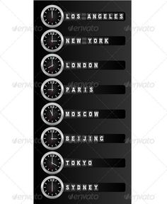 a black and white poster with clocks on it's sides - stock photo - images