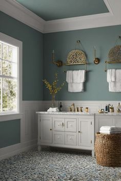 bathroom remodeling, bathroom tile ideas, bathroom decoration, bathroom renovation Blue Green Bathroom Paint, Dusty Blue Bathroom Ideas, Cozy Bathroom Colors, Color Ideas For Bathroom, Bathroom Colors For 2024, Dusty Blue Bathroom, Restroom Colors, Bathroom Wall Color, Green Bathroom Paint