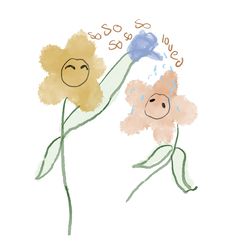 two flowers. Tall yellow one with closed eyes holding water can with leaf over small orange one that is sitting down and looking up at water falling from the water can. Self Love Spotify Playlist Cover, Friendship Illustration Art Aesthetic, Cute Playlist Covers Love, Spotify Covers Love, Simple Playlist Covers, Drawings Friendship, Spotify Playlist Covers Love, Love Spotify Playlist Cover, Spotify Playlist Covers Aesthetic Love