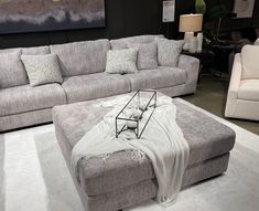 Sit back and enjoy the velvety softness of this sectional. Its contemporary design is accentuated by a subtle chevron pattern that masters the art of smart and sophisticated style. Features: Includes 3 pieces: left-arm facing corner chair, armless chair, and right-arm facing corner chair Left-arm and "right-arm" describe the position of the arm when you face the piece Corner-blocked frame Reversible cushions High-resiliency foam cushions wrapped in thick poly fiber Accent pillows included Ottoma Accent Ottoman, Regents Park, Ornate Furniture, Corner Chair, Corner Sectional, Armless Chair, Sit Back, Chevron Pattern, Foam Cushions