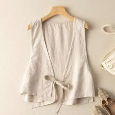 Mode Mantel, Linen Vest, Vest Waistcoat, Cotton Vest, Casual Vest, Sleeveless Jacket, Spring Women, Mua Sắm, Casual Coat