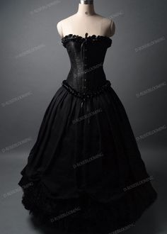 Goth Corset Dress, Gothic Prom Dress, Vampire Ball, Long Ball Gown, Ball Gown Prom Dress, Affordable Outfits, Black Halloween Dress, Goth Corset, Goth Wedding