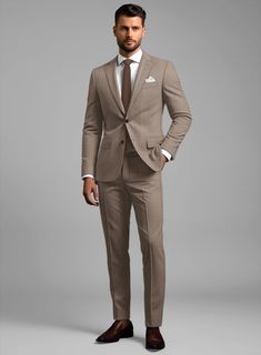 Experience the Apogee of Opulence: our Hardy Minnis Brown Herringbone Wool Suit is tailored for those who esteem refinement in every seam. Exquisitely crafted from superior wool, this distinguished ensemble features an enthralling herringbone pattern in a beguiling brown hue. When you don this suit, you'll not only exude sartorial splendor but also luxuriate in exceptional comfort due to its sumptuous and plush texture. Prepare to make an indelible impression at every occasion, be it a formal soiree or a casual convocation.  The "Enterprise" collection by Hardy Minnis, crafted from Huddersfield's rich textile heritage, offers luxurious Super 100s fabric weighing 210gsm. Ideal for suits and formal wear, this collection combines traditional and modern designs, ensuring smooth handling and ye Wool Suit, Herringbone Pattern, Formal Wear, Herringbone, Wool, How To Wear