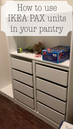 an ikea pax unit in your pantry with the title how to use ikea pax units in your pantry