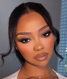 Light Smokey Eye Makeup Black Women, Brown Smokey Eye Black Women, Smokey Soft Glam, Black Eye Makeup Prom, Soft Glam Black Women Makeup, Prom Makeup For Brown Skin, Dark Smokey Eye Makeup Brown Eyes, Makeup For Brown Almond Eyes