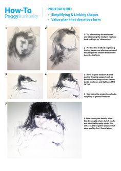 the instructions for how to draw a woman's head