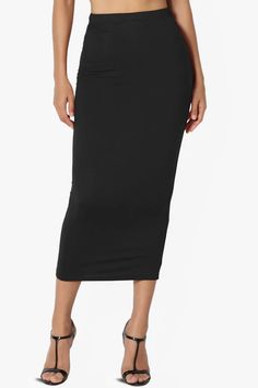 Clothing Skirts - TheMogan Midi Pencil Skirt Outfit, Lounge Skirt, Plus Size Pencil Skirt, Mid Calf Skirt, Pencil Skirt Outfits, Skirt Plus Size, Midi Pencil Skirt, Midi Flare Skirt, Ruffle Crop Top