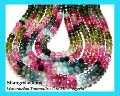 Sale 5 - 6Mm Aaa Watermelon Tourmaline Beads15" Line Tou018 Triangular Prism, Blue Tourmaline, Simply The Best, Tourmaline Beads, Types Of Gemstones, Watermelon Tourmaline, Tourmaline Crystal, Tourmaline Gemstone, Green Tourmaline